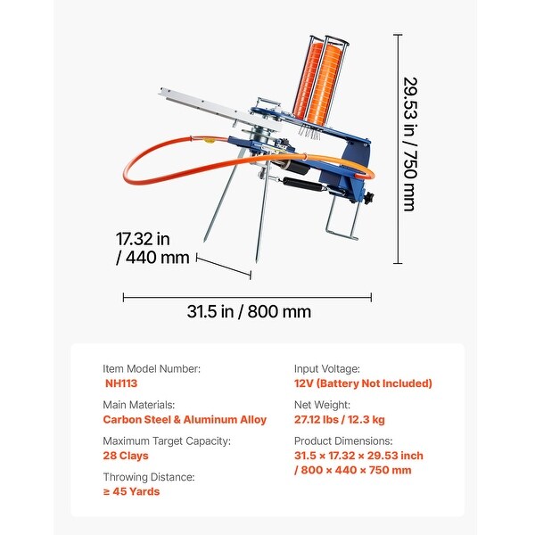 UIMOSO Clay Target Thrower, 55+ Yards Automatic Skeet and Trap